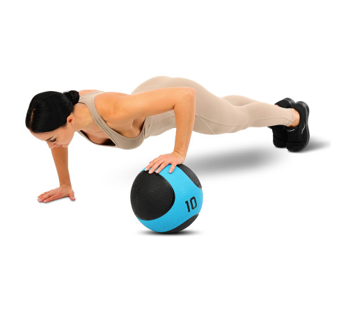 М'яч медичний медбол Medicine Ball LiveUp 10кг чорний-синій