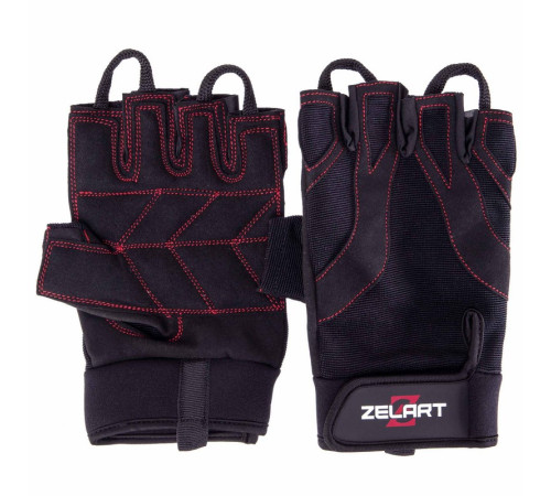 Рукавиці для фітнесу та тренувань Zelart S-XXL чорний