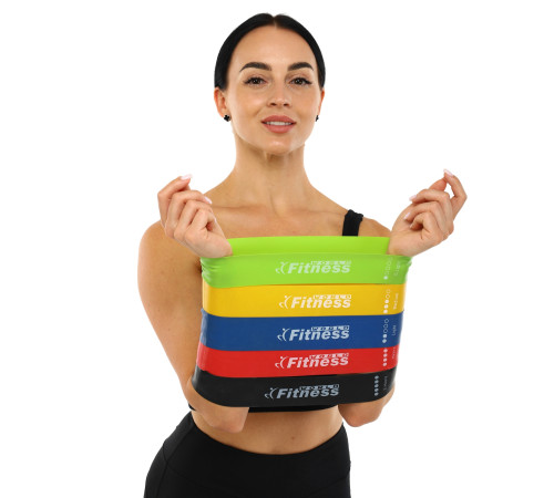 Набір резинок для вправ стрічки опору LOOP BANDS World Fitness 5шт кольори в асортименті