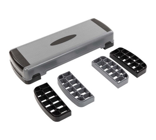 Степ-платформа для фітнесу та аеробіки 3 рівня висоти SP-Sport 85x30x15-25см сірий-чорний