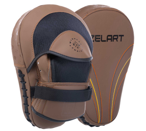 Лапа боксерська вигнута тренувальна композитна шкіра ZELART 19x5x26см 2штуки кольори в асортименті
