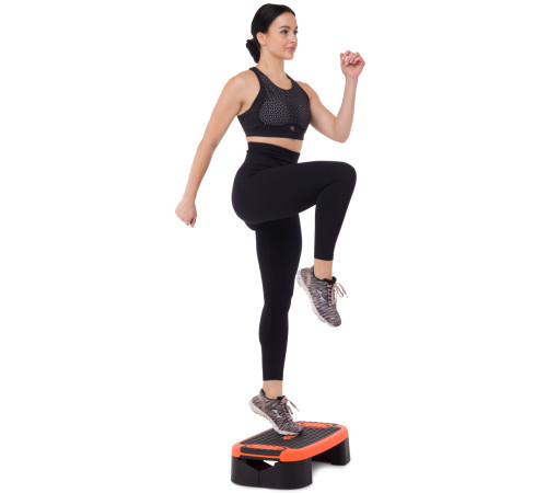 Степ-платформа балансувальна 4 в 1 MULTIFUNCTIONAL STEP Zelart 53x36x14см чорний-помаранчевий