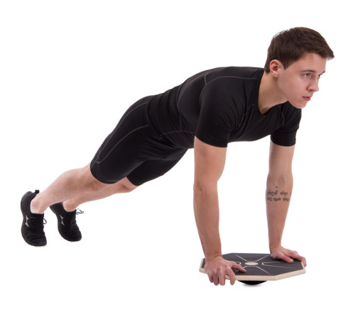 Диск балансувальний балансборд дерев'яний WOOD BALANCE BOARD Zelart 39,5 см чорний