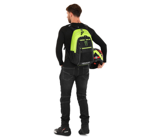 Моторюкзак із місцем під гідратор MONSTER 14л 45x25x12см чорний-салатовий