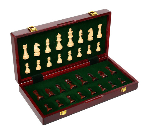 Шахматы настольная игра деревянные ZOOCEN размер 34см x 37см x 2,75см
