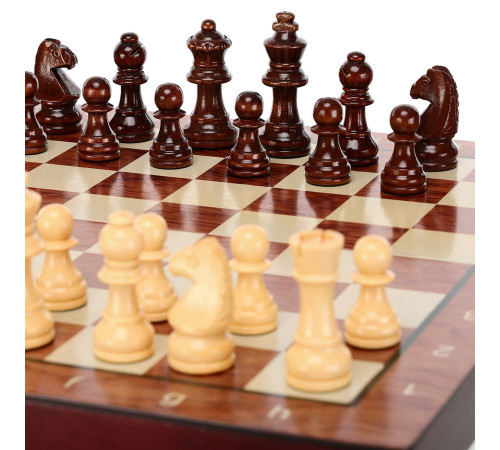 Шахматы настольная игра деревянные ZOOCEN размер 34см x 37см x 2,75см
