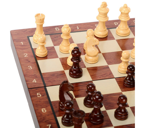 Шахматы настольная игра деревянные ZOOCEN размер 34см x 37см x 2,75см