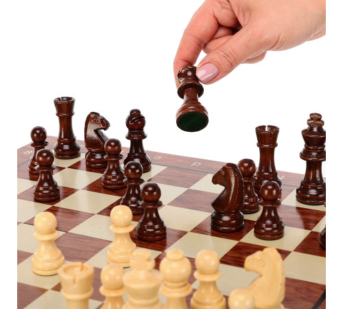Шахматы настольная игра деревянные ZOOCEN размер 34см x 37см x 2,75см