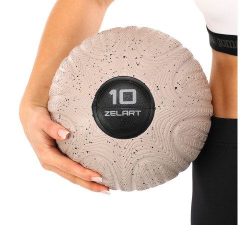 Слэмбол мяч набивной для кроссфита и фитнеса Slam Ball Zelart 10кг серый