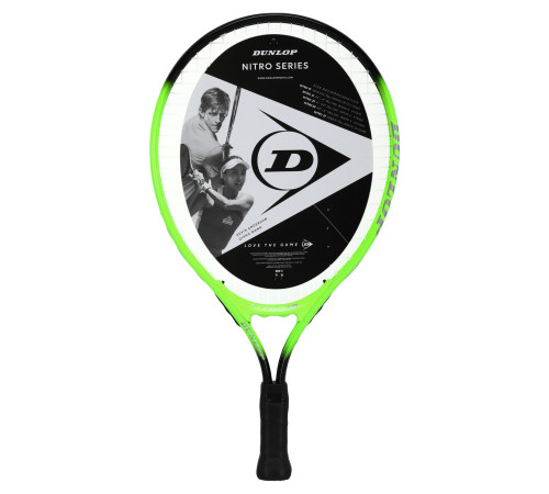 Ракетка для великого тенісу дитяча DUNLOP NITRO G0000 HQ 3-5років 19" чорний-салатовий