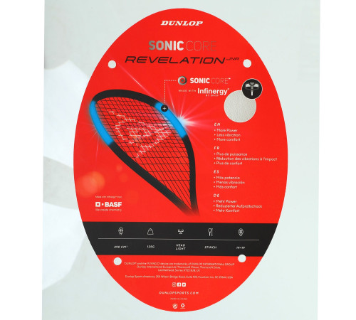 Ракетка для сквошу юніорська 25" DUNLOP SONICCORE REVELATION JNR HQ 11+років червоний-чорний