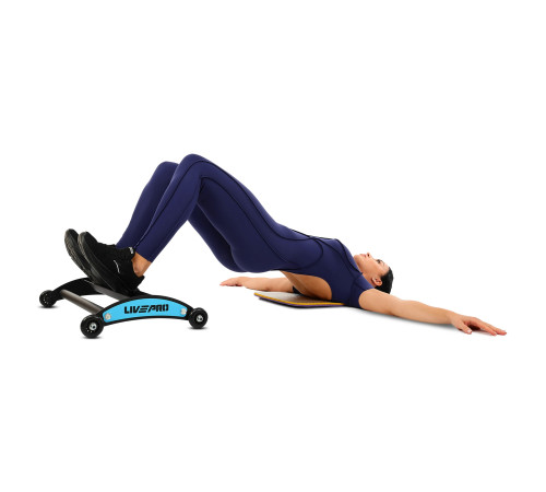 Ролер для сідничних м'язів Glute Ham Roller LiveUp розмір 66х40,5х10см чорний