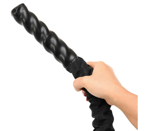 Канат для кросфіту в захисному рукаві BATTLE ROPE LiveUp 15м чорний