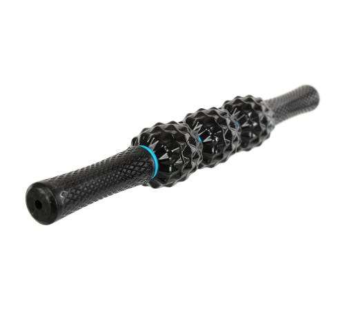 Масажер-палка роликовий антицелюлітний 3 масажери Magnetic Massage Stick LiveUp чорний