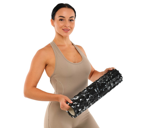 Роллер масажний циліндр (ролик мфр) 45см Grid Spine Roller EVA LiveUp чорний