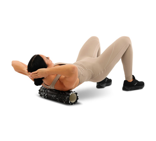 Роллер масажний циліндр (ролик мфр) 45см Grid Spine Roller EVA LiveUp чорний