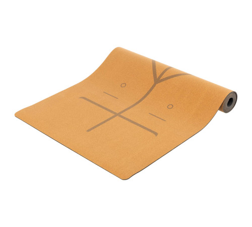 Килимок для йоги Пробковий каучуковий двошаровий Yoga mat Record 183x61мx0.4cм коричневий
