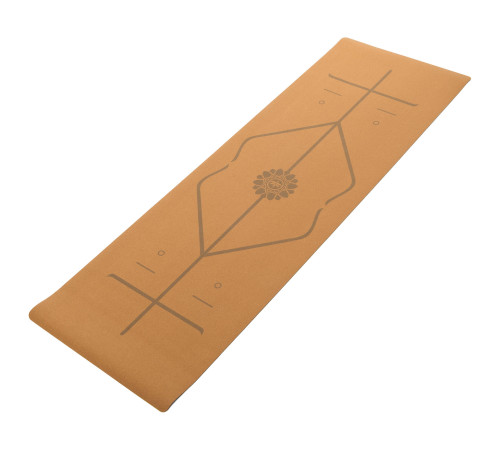 Килимок для йоги Пробковий каучуковий двошаровий Yoga mat Record 183x61мx0.4cм коричневий