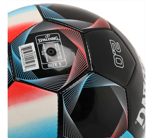 Мяч футбольный SPALDING 2.0 №5 PU черный-голубой