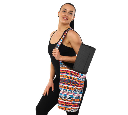 Сумка для йоги через плечо KINDFOLK Yoga bag SP-Sport помаранчевий-блакитний