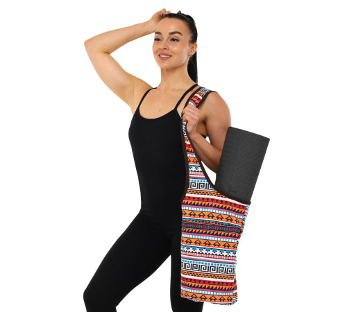 Сумка для йоги через плечо KINDFOLK Yoga bag SP-Sport помаранчевий-блакитний