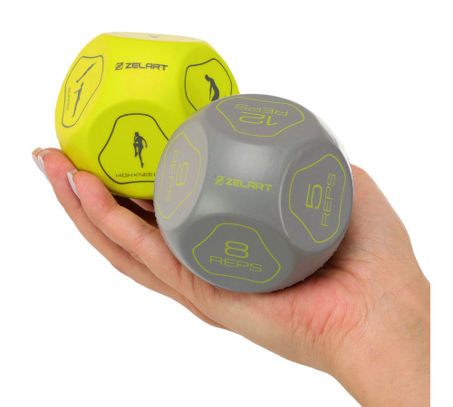 Кубики для тренировок кости для фитнеса Sports Dice MDbuddy 2штуки ø7,5см цвета в ассортименте