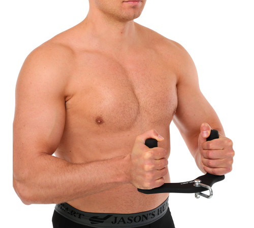 Рукоятка для тяги з вузьким хватом Pull Down Handle нековзне покриття Mdbuddy розмір 25х12х13см чорний