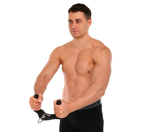 Рукоятка для тяги з вузьким хватом Pull Down Handle нековзне покриття Mdbuddy розмір 25х12х13см чорний