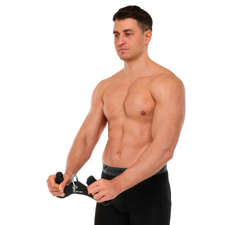 Рукоятка для тяги з вузьким хватом Pull Down Handle нековзне покриття Mdbuddy розмір 34х5,5х15см чорний