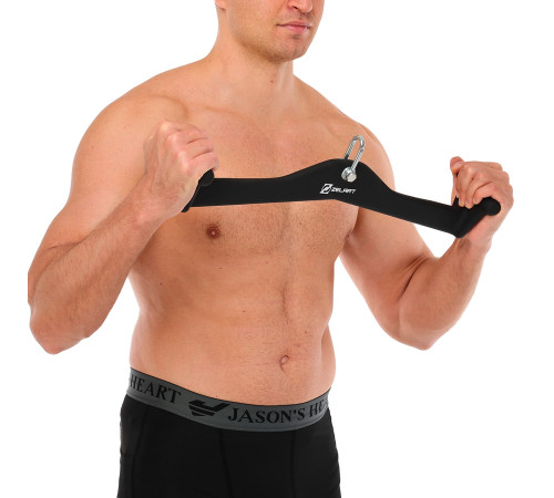 Рукоятка для тяги вниз c широким хватом Lat Pull Down Bar нескользящее покрытие Mdbuddy размер 55х12х12см черный