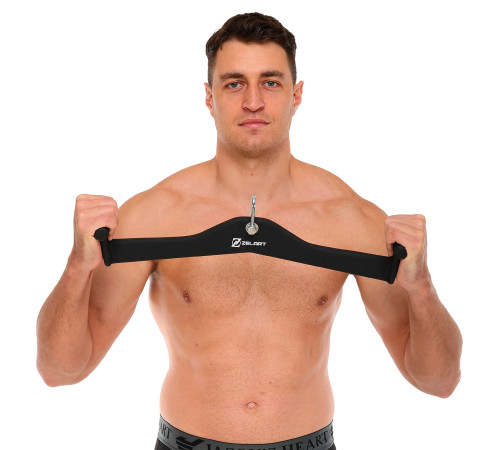 Рукоятка для тяги вниз c широким хватом Lat Pull Down Bar нескользящее покрытие Mdbuddy размер 55х12х12см черный