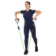 Еспандер трубчастий для фітнесу з карабіном DOUBLE CUBE 4х14x1200мм навантаження 18кг салатовий