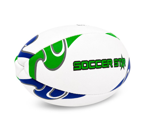 М'яч для регбі SOCCER STAR №5 білий-фіолетовий-салатовий