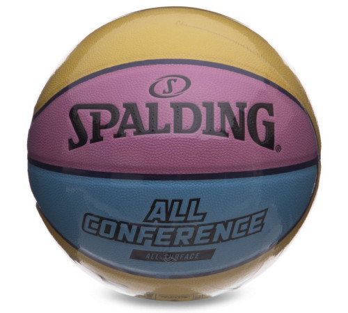 Мяч баскетбольный SPALDING ALL CONFERENCE размер 7 желтый-голубой