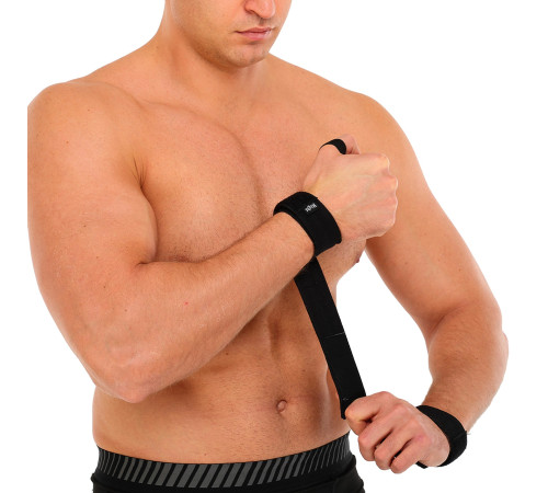 Бинти кистьові для жиму LIFTING WRIST WRAPS LiveUp 2штуки чорний-синій