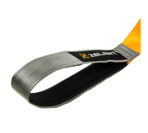 Лента стропа с петлями для растяжки Stretch Strap Zelart 10 петель серый-оранжевый