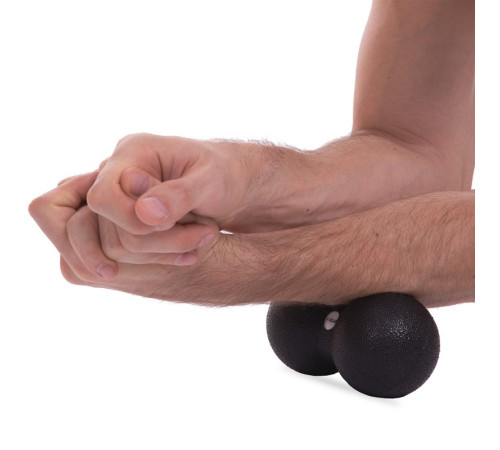 Мяч массажный двойной для МФР и самомассажа Duoball Zelart ø8см черный