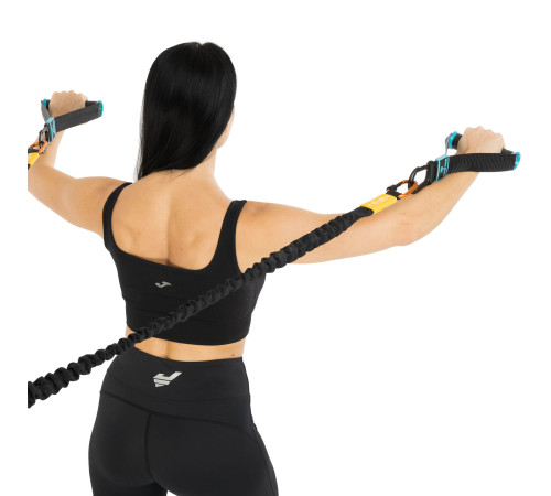 Ручки с карабинами для эспандеров резинок и тренажеров FIT HOOK HANDLES LiveUp 2шт черный