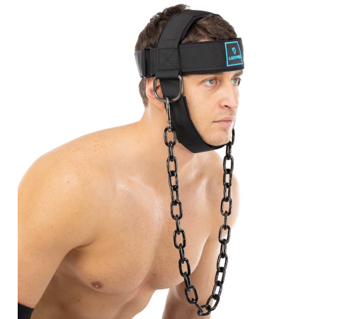 Упряж тренажер для тренування м'язів шиї NECK HARNESS LiveUp чорний