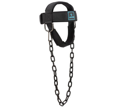 Упряж тренажер для тренування м'язів шиї NECK HARNESS LiveUp чорний
