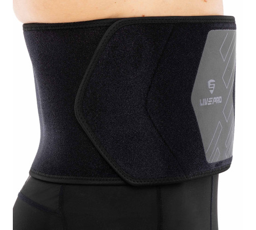 Пояс для тренажерного залу та схуднення SWEAT WAIST TRIMMER LiveUp розмір 125x19,5x0,5см чорний-сірий