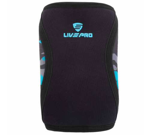 Наколінник для присідань із штангою LiveUp S-XL 1шт чорний-синій камуфляж