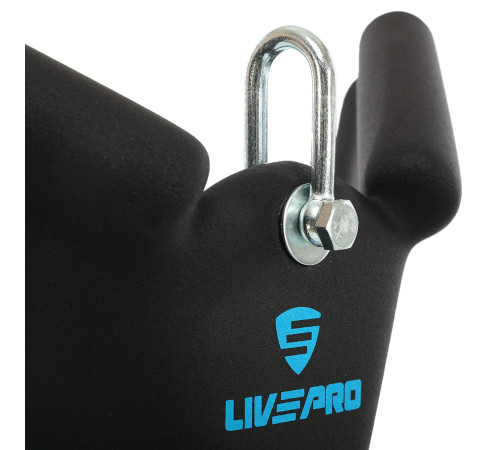 Рукоятка для обратной тяги c узким хватом Reverse Grip нескользящее покрытие LiveUp 30,5см черный