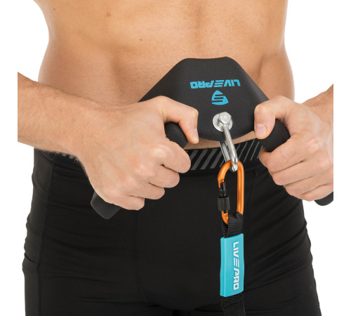 Рукоятка для обратной тяги c узким хватом Reverse Grip нескользящее покрытие LiveUp 30,5см черный