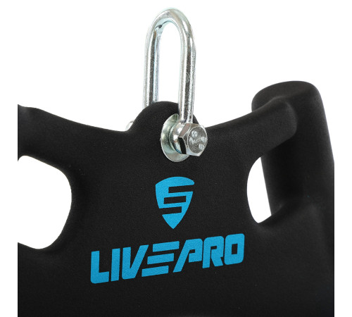 Рукоятка для тяги вниз з вузьким хватом Triceps grip нековзне покриття LiveUp чорний