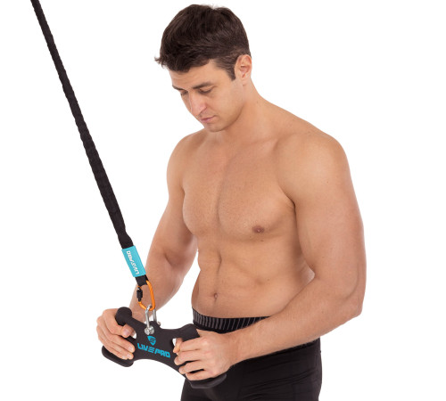 Рукоятка для тяги вниз з вузьким хватом Triceps grip нековзне покриття LiveUp чорний