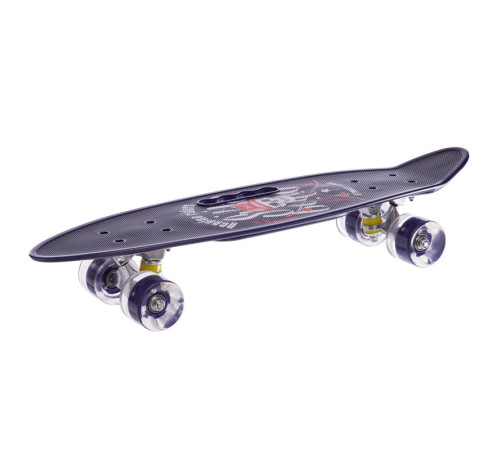 Пенні борд Penny Board круїзер пластиковий з колесами які світяться та ручкою для перенесення 24" SP-Sport темно-фіолетовий