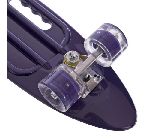 Пенні борд Penny Board круїзер пластиковий з колесами які світяться та ручкою для перенесення 24" SP-Sport темно-фіолетовий