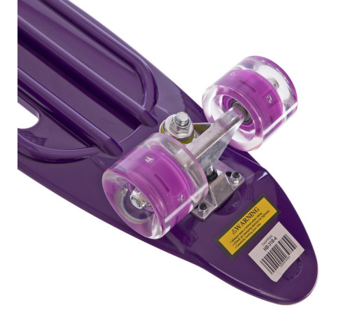 Пенні борд Penny Board круїзер пластиковий з колесами які світяться та ручкою для перенесення 24" SP-Sport фіолетовий