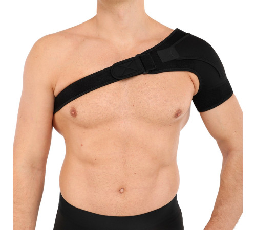 Бандаж для плеча компрессионный фиксатор плечевого сустава Shoulder Support SIBOTE левый 1шт черный